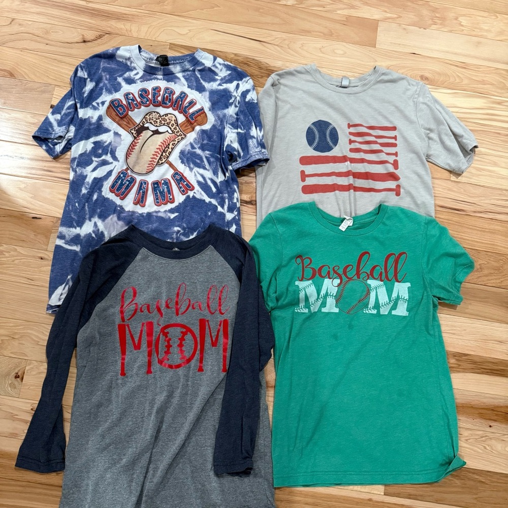 Baseball Mom Graphic T-Shirts Set